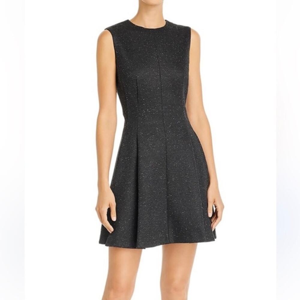 Theory Sz 10 Melange Ponte Sleeveless Seamed Mini Dress Fit & Flare Careerwear